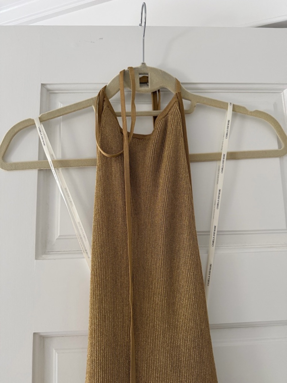 camilla & marc Metallic Gold Halter Maxi Dress - Picture 6 of 8